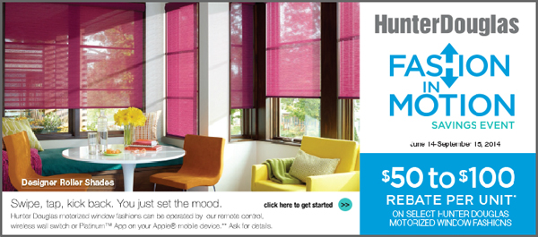 Big Rebates on Motorized Window Treatments