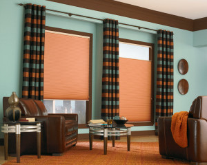 Duette® Honeycomb Shades with Drapery