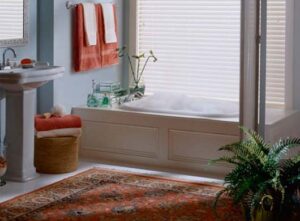 Oriental Area Rug in Bathroom